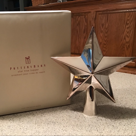 Pottery Barn Holiday Silver Tone Star Tree Topper 11 Tall Poshmark